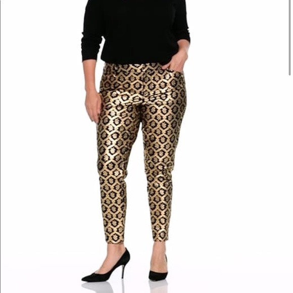 plus size gold pants